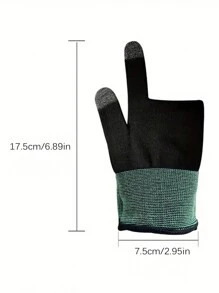 2入組雙指遊戲手套，透氣防汗，《王者榮耀》雞手遊觸控編織手套 - 黑色 - 查看 4