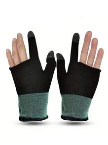 2入組雙指遊戲手套，透氣防汗，《王者榮耀》雞手遊觸控編織手套 - 黑色 - 查看 9