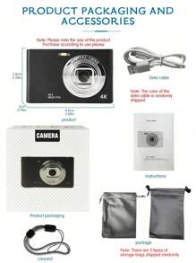 4K Digital Camera Entry-Level Retro-Style Mini CCD Camera With High Definition, High Resolution, Small And Portable Style, Ideal For Students And As A Mini Card Camera