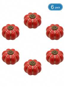 1 件/6 件南瓜形陶瓷拉手，不锈钢和木质橱柜/抽屉把手，乡村风格，颜色丰富：白色、黑色、红色、黄色、蓝色、乳白色 - 南瓜形陶瓷把手 - 查看 25