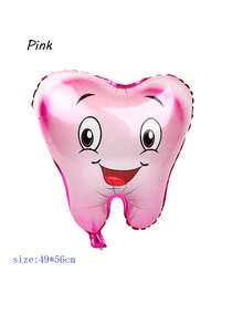 1 pieza, 2 piezas Globo de aluminio con modelado de dientes sonrientes, tema dental de salud, globo de decoración para fiesta y hogar - Multicolor - Ver 5