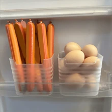 1/3/6/10 件可堆叠冰箱储物盒，透明塑料多用途容器，用于储存水果、蔬菜、零食，节省空间的厨房收纳盒，可重复使用的食品储物盒 - 無色 - 查看 3