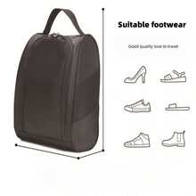 1 件装户外旅行防水运动鞋袋网眼透气男女足球鞋收纳袋 - 黑色 - 查看 4