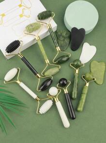 3 peças Conjunto Kit de Rolo de Massagem de Jade - Rolo de Pedra de Jade, Ferramenta de Raspagem e Massageador Facial/de Olhos, Conjunto de Presente - Multicolorido - Visão 7