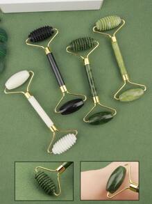 3 peças Conjunto Kit de Rolo de Massagem de Jade - Rolo de Pedra de Jade, Ferramenta de Raspagem e Massageador Facial/de Olhos, Conjunto de Presente - Multicolorido - Visão 6