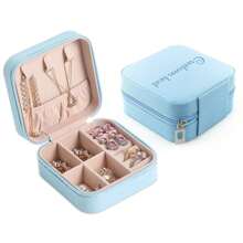 1 件旅行珠宝伴娘盒定制珠宝盒旅行珠宝盒鼠尾草绿盒伴娘礼物个性化盒子名称