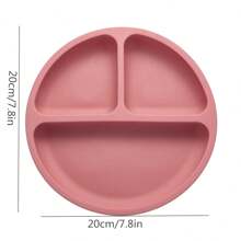 1 piatto per bambini in silicone con ventosa antiscivolo, design con separazione, ideale per lo svezzamento, sicuro per il microonde e lavabile in lavastoviglie