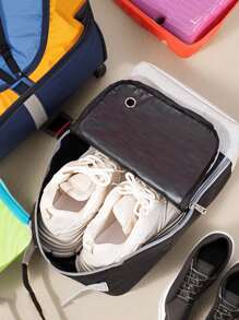 Sac cadeau personnalisé avec broderie exclusive à votre nom, rangez vos souvenirs dans le sac, sac de rangement polyvalent pour chaussures de voyage, grand sac de rangement pour chaussures portatif et imperméable pour hommes et femmes, avec compartiments doubles pour chaussures et accroches, en polyester, léger