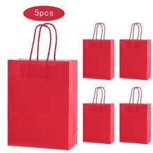 5/12 Túi Giấy Kraft Màu Đỏ, Thực Phẩm Mang Về Làm Bánh Trang Phục Mua Sắm Tặng Túi Đóng Gói - Đỏ - Xem 4