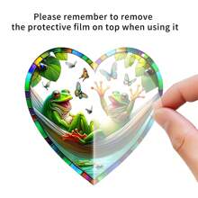 1pc 2D phẳng hình trái tim Acrylic ếch và bướm Sun Catcher, cửa sổ kính màu treo, thích hợp cho phòng, hiên, sân, vườn, trang trí trong nhà và ngoài trời, quà tặng cho bạn bè, trang trí nhà cửa, trang trí phòng, trang trí tường - Nhiều màu - Xem 7