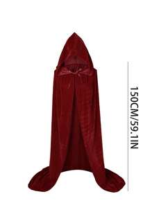 1 pieza Capa con capucha unisex para fiestas y actuaciones, con tela, ideal para varios festivales, disfraz de Halloween, diablo, vampiro, disfraz, accesorios de disfraz de festival, capa negra de Navidad