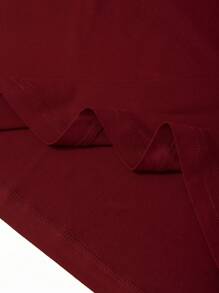 全新男士拼色长袖 T 恤，透气舒适休闲运动健身跑步海滩度假装，春秋季 - 酒紅色 - 查看 5