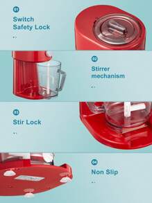 Reemix Shaved Ice Machine, Electric Ice Shaver And Snow Cone Machine With Large Capacity Storage, Portable Ice Crusher Ice Thickness Can Be Adjusted - Red - View 5