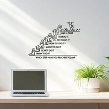 Đề can dán tường Trích dẫn Văn phòng Sticker Phòng ngủ Nhà trẻ Trang trí lớp học - màu đen - Xem 1