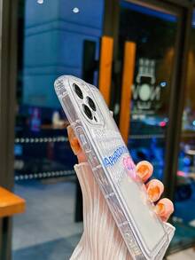 Ốp điện thoại TPU trong suốt chữ cái tiếng Anh thời trang & họa tiết trái tim Tương thích với IPhone 15, 14, 13, 12, 11, Pro Max, XS, XR, 8, 7 Plus - Trong sáng - Xem 3