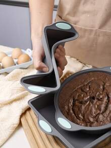 1个/3个/1套 小型圆形和方形硅胶蛋糕模具，不粘DIY烘焙模具，适用于圣诞节、万圣节面包、吐司等，厨房配件 - 彩色 - 查看 9