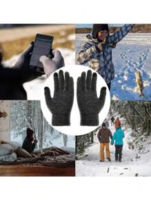 女士冬季触屏手套 保暖内衬针织手套 弹性袖口 冬季短信手套 万圣节配饰 冬季手套 - A - 查看 8