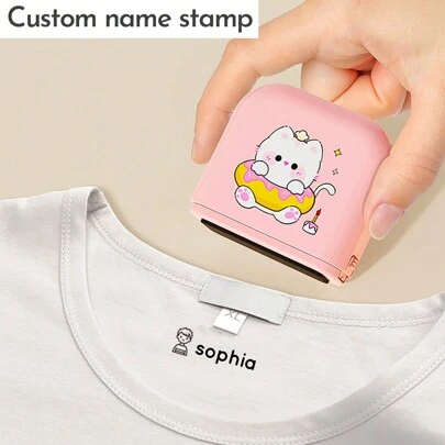 1 Peça Carimbo Personalizado, À Prova d'Água, Adequado para Vestuário, Imprime Nome, Lavável e Resistente à Descoloração, Nome Personalizado, Presente de Halloween, Secagem Rápida