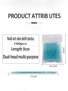 100pcs Reusable Crystal Nail Cuticle Pusher And Remover Dual-Ended Manicure Tool Nail Care - Multicolor - View 3