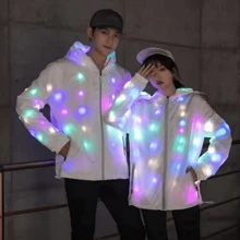 Halloween Christmas Fashion LED Light Up Hoodies Luminous Hoodie New Upgraded Colorful Jacket Windbreaker For Dance Party Show Wear