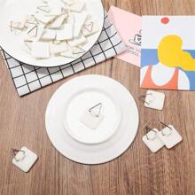 10Pcs Invisible Adhesive Plate Hanger Vertical Plate Holders For The Wall Hooks Decorative Plates Wall Holders For Display