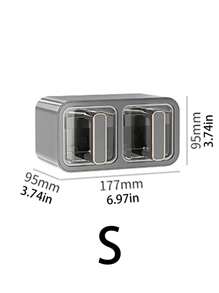 1 pieza Frasco de especias de lujo multiusos de tonos gris y blanco, caja de almacenamiento de estante de especias, recipiente de especias autoadhesivo para montaje en pared, apariencia elegante, adecuado para gabinete, cocina, puede almacenar azúcar, sal, pimienta y otros condimentos, sin necesidad de perforar, se puede colocar en el mostrador de la cocina y el área de almacenamiento de alimentos - Multicolor - Ver 10