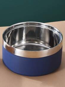Supet 1 Peça Tigela para Cachorro Redonda Reforçada de Aço Inoxidável, Cor Sólida Estilosa, Tigela para Gato e Cachorro Antiderrapante, Adequada para Uso Interno e Externo