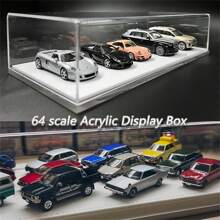 Kicarmod One Box New 1/64 Model Car Acrylic Display Case Fit Up To 6 Vehciles, Deluxe Base, Including Carbon Fiber, PU Leather, Alcantara, Suitable For Hobby Collection Gift - Multicolor - View 5