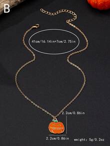 1 Piece 2024 New European And American Cross-Border Creative  Hat Jack-O '-Lantern Ghost Bat Halloween Necklace Women Wear Daily