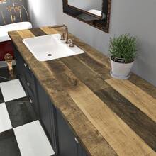 Wood Peel And Stick Wallpaper For Cabinets Rustic Wood Contact Paper For Countertops Waterproof Self Adhesive Cabinet Wallpaper Peel And Stick Wooden Wallpaper For Bathroom RV Walls 24"X394" - 1 - 查看 3