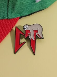 1pc Cute Sloth Shaped Golf Ball Marker/Hat Clip, Cartoon Fun Metal Alloy Baseball Cap Badge Accessory For Men & Women Daily Wear