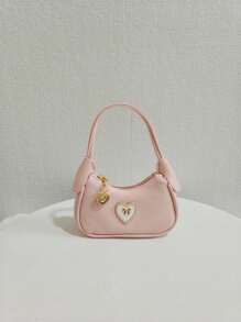 Kids Heart-Shaped Girls Mini Handbag, Holiday Gift For Little Girls, Fashionable & Elegant Princess Style Coin Purse, Mini Bag - one-size - View 6