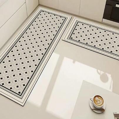1 יחידה High-End קו מינימליסטי תבנית סיליקון שטיח מטבח, שטיח מרופד נגד עייפות, שטיח סופג ושטיח למטבח ללא החלקה, מתאים למטבח, חדר רחצה, כניסה, חדר כביסה