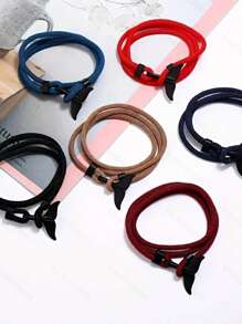 1pc Oceanic Anchor Whale Tail Braided Rope Bracelet - Fashionable Funky Accessory With Synthetic Fiber Rope Material, Simple Yet Cool Design For Men And Women This Is Adjustable Bracelet