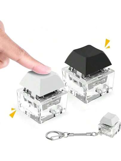 1 件趣味键盘盖钥匙扣，亚克力减压玩具钥匙扣，送给朋友的理想礼物，汽车配件包饰背包，适合学校，可爱哥特 Y2k