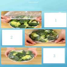 Household Plastic Wrap Cover,  Special Leftover Food And Vegetable Anti Cross Flavor Preservation Cover, Elastic Mouth Plastic Wrap - Transparent - View 5