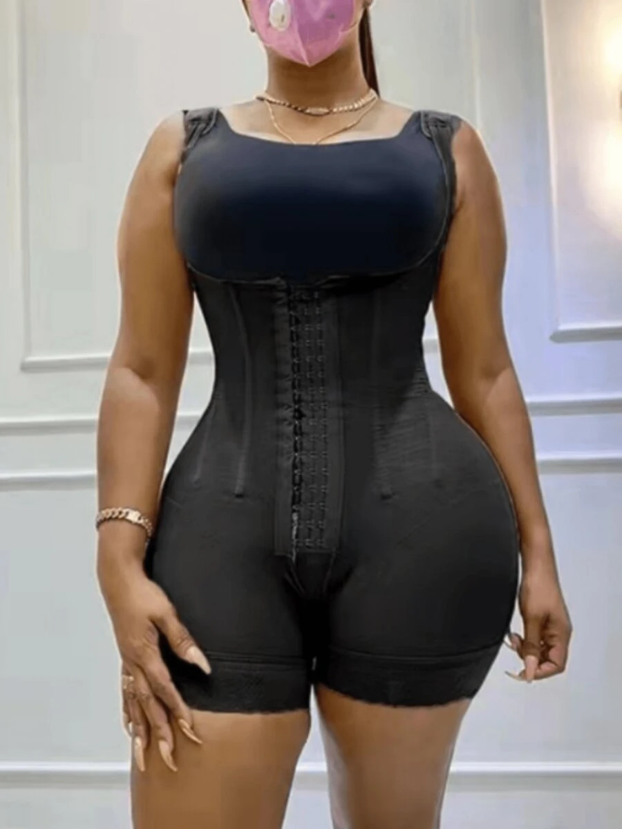 1 件女式可调节肩带紧身衣，带 7 根钢骨，塑身衣，收腹，瘦腰，提臀和紧致压缩