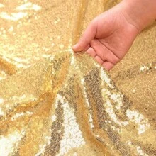 1pc Gold Sequin Round Tablecloth, Gold Shiny Tablecloth For Weddings, Birthday Parties, Family Gatherings, Bridal Shower Decoration - Multicolor - View 4