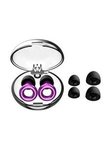 1 Pair Plated Earplugs - Silicone Material + Concert Earplugs - High Fidelity Hearing Protection Noise-Proof, Sensitive For Work And Noisy Environments - Includes 4 Eartips In XS, M, L Sizes