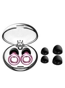 1 Pair Plated Earplugs - Silicone Material + Concert Earplugs - High Fidelity Hearing Protection Noise-Proof, Sensitive For Work And Noisy Environments - Includes 4 Eartips In XS, M, L Sizes