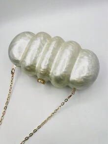 Casafun Prom New Chain Crossbody Evening Bag Acrylic Banquet Wedding Party Clutch Shoulder Women's Wallet Designer Luxury Bag Handbags - Apricot - View 6