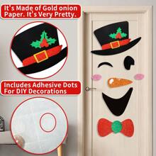 Set di decorazioni natalizie in stile di lusso - Adesivi per porta in plastica e feltro con motivi di pupazzo di neve, albero e cervo e adesivi per finestre, decorazioni per la casa per le vacanze senza elettricità