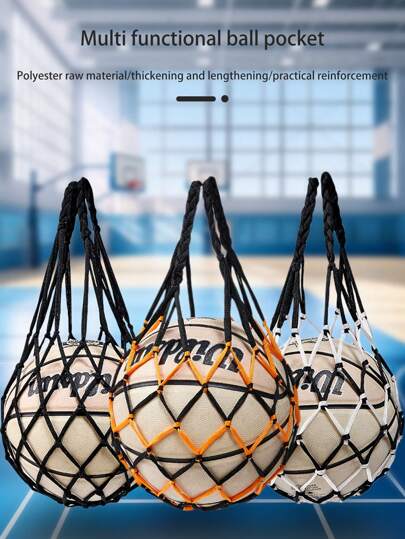 1 Stück Großer Netztragebeutel, verstärkter Netztragebeutel für Basketball/Fußball/Volleyball, gewebter Maschenball Beutel