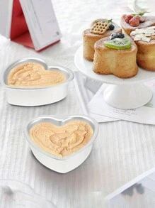 1pc/2pcs/3pcs Heart Shaped Cake Baking Mold, 4/6/8/10 Inch Removable Bottom Cake Mold For Wedding, Anniversary, Valentine's Day, Sponge Cake, Durable And Heat-Resistant, Easy To Clean