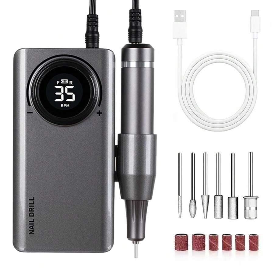 Professional Electric Nail Drill Machine For Acrylic Nails Professional Kit 35000RPM Portable Electric Nail File Drill Machine For Gel Acrylic Nails Filer Set