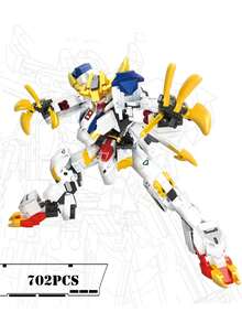 Mecha Robot Building Block Toy Set, Mechanical Warrior Figure Model, Desktop Ornaments For Men Women Room Decoration - Multicolor - View 13