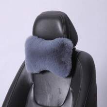 1入粉色毛絨汽車頸枕,冬季通用腰靠墊支撐,車內配件 - 粉色 - 查看 7