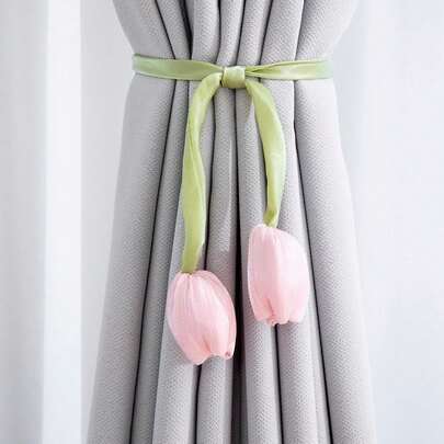 1 Máy Tính Thiết Kế Hoa Tulip Dây Thắt Lưng, Phong Cách Mới Phòng Khách Dây Đeo Rèm Cửa Sổ, dệt Màn Thắt Nơ, Giá Treo Màn