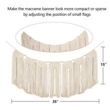 Handmade Boho Wall Hanging Fringe Panels Garland Banner Woven Tapestry With Tassel Crochet Decor Macrame Bohemian Art Decor,Home Decor ,Room Decor,Wall Decor Gifts Birthday Graduation