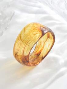 1 peça Bracelete de resina floral transparente geométrica e exagerada da moda, adequado para mulheres elegantes e únicas, perfeito para praia, festa, uso diário, presente - Realça o apelo do visual.